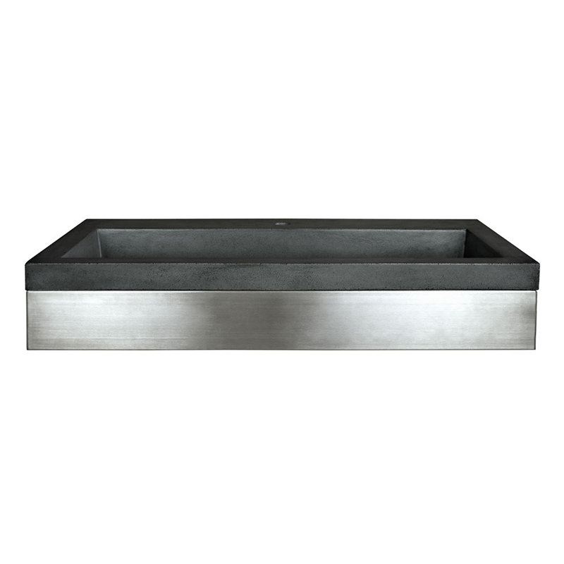 Zaca 36" Wall-Mounted Single Bathroom Vanity Set, Slate, Single Faucet Hole