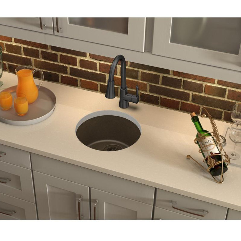 Quartz Classic 18-1/8" x 18-1/8" x 7-1/2" Dual Mount Kitchen Sink, Mocha