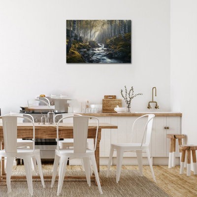 Grande forêt de bouleaux d'hiver, art mural sur toile pour le décor de chambre à coucher, impression sur toile de paysage naturel, affiche de peinture prête à accrocher 12 x 16 à 36 x 48 pouces, 32 x 48 pouces