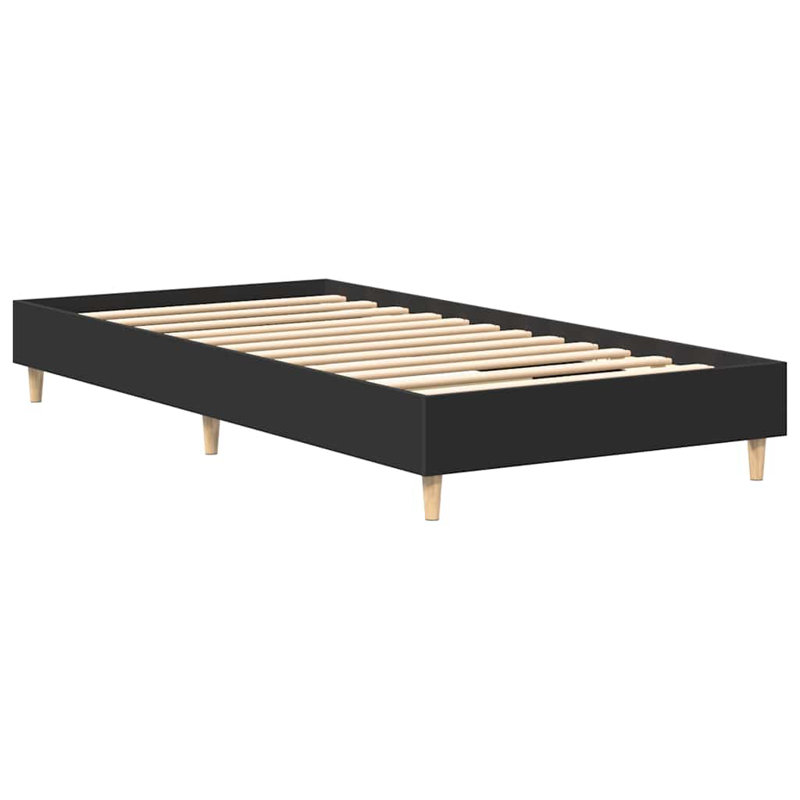 Bed Frame No Mattress Engineered Wood, 93 x 203cm, Black