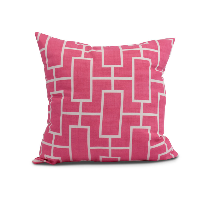 Housse et insert de coussin carré Palm Beach, Rose, 18 po x 18 po