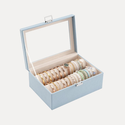 Bracelet Display Holder with Clear Lid -Blue
