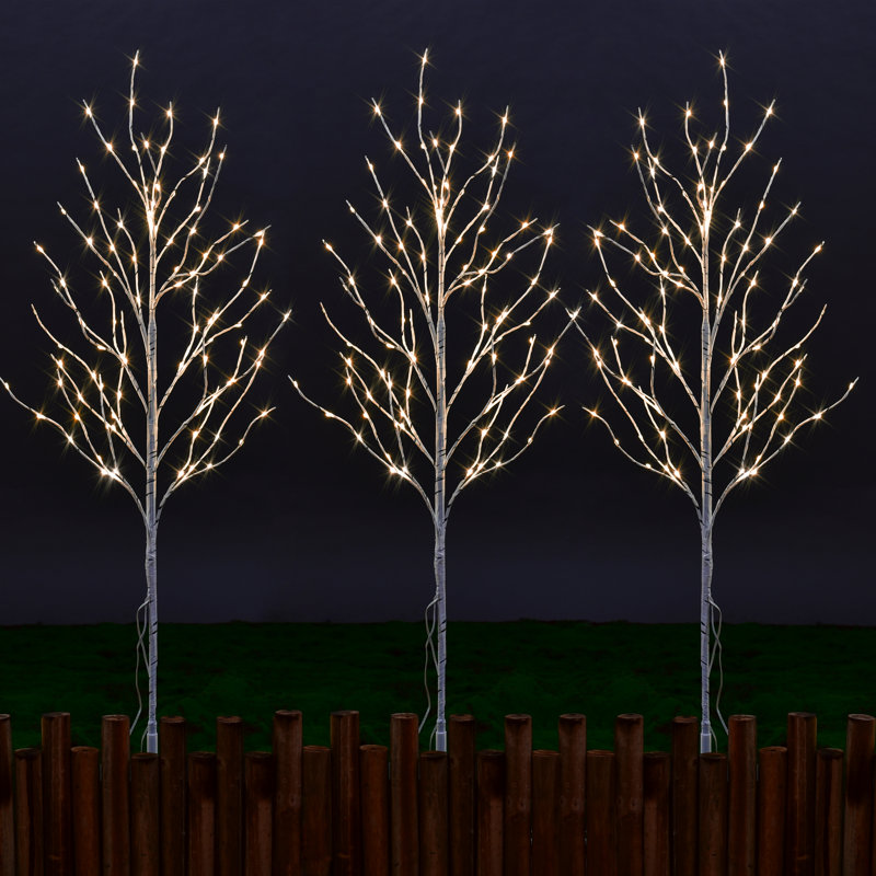 41" Birch Willow Twig Lighted Branches, White