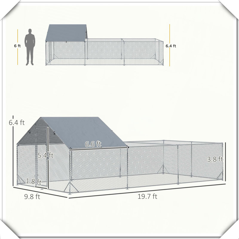 Cage à poules en métal imperméable en forme de spire