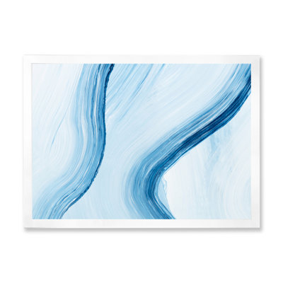 " Liquid Ink Art In Shades Of Light Blue V " Painting Print