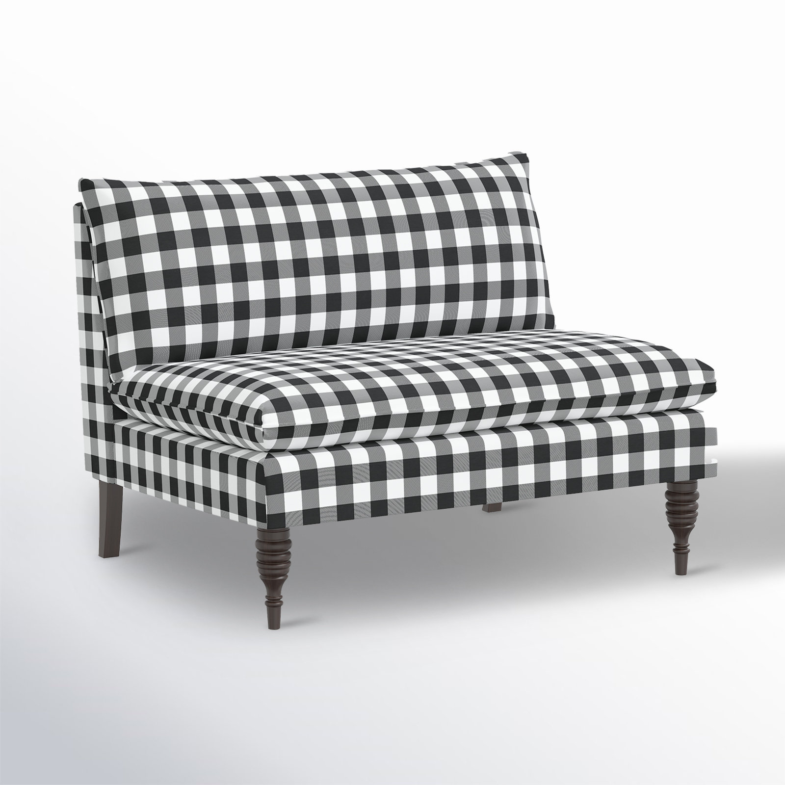 Cecelia 47" Loveseat, Classic Gingham Black