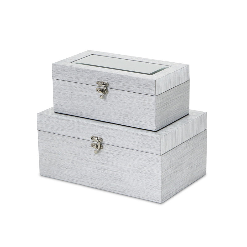 Ensemble de 2 boîtes en vinyle, Argent