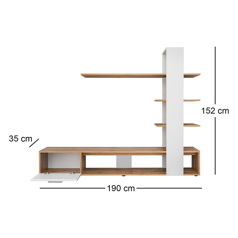 Kyllian Entertainment Unit for TVs up to 58", White/Oak