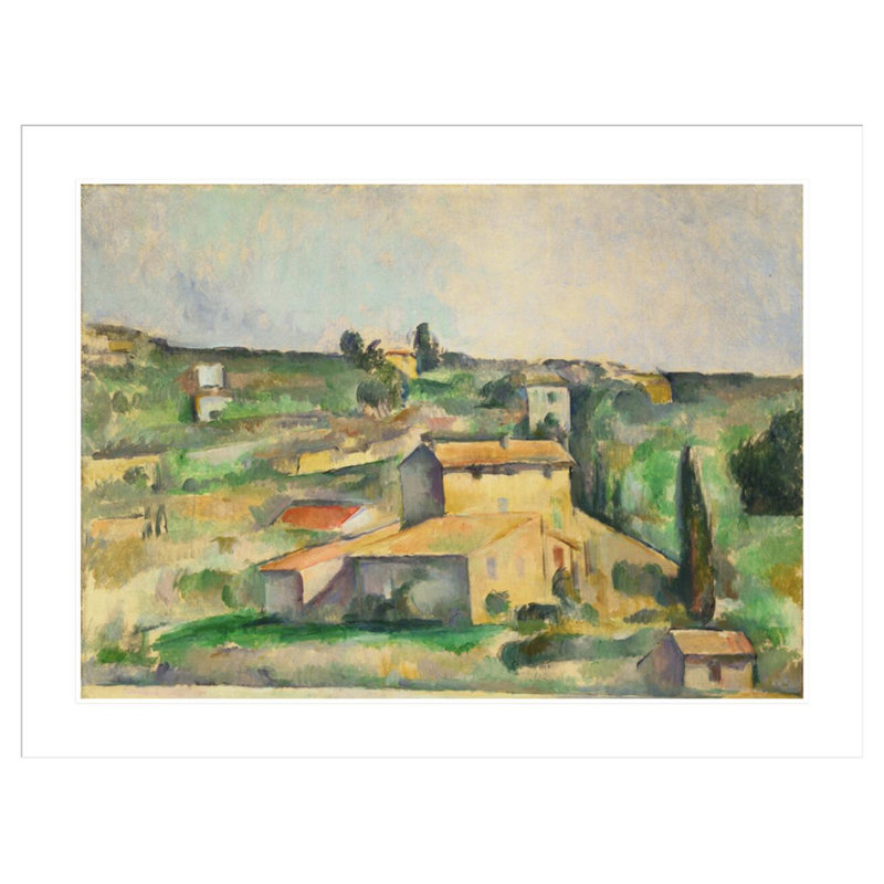 «Fields at Bellevue» par Paul Cézanne, impression giclée encadrée, H 31,69 po x l 41,5 po