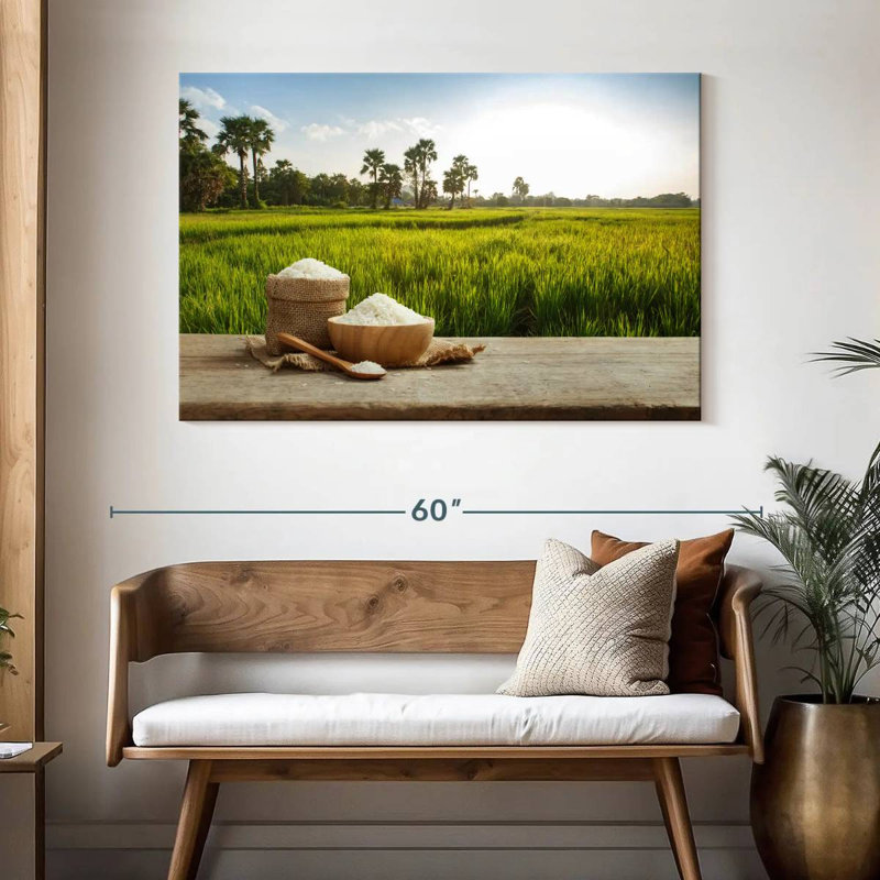 Harnek Uncooked Rice Against Field, 32'' H x 48'' W
