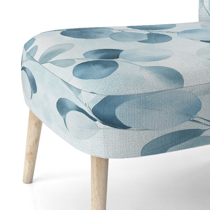 Chaise d'appoint en eucalyptus - Cool Blue Botanical Wash I, Chaise d'appoint sans accoudoirs