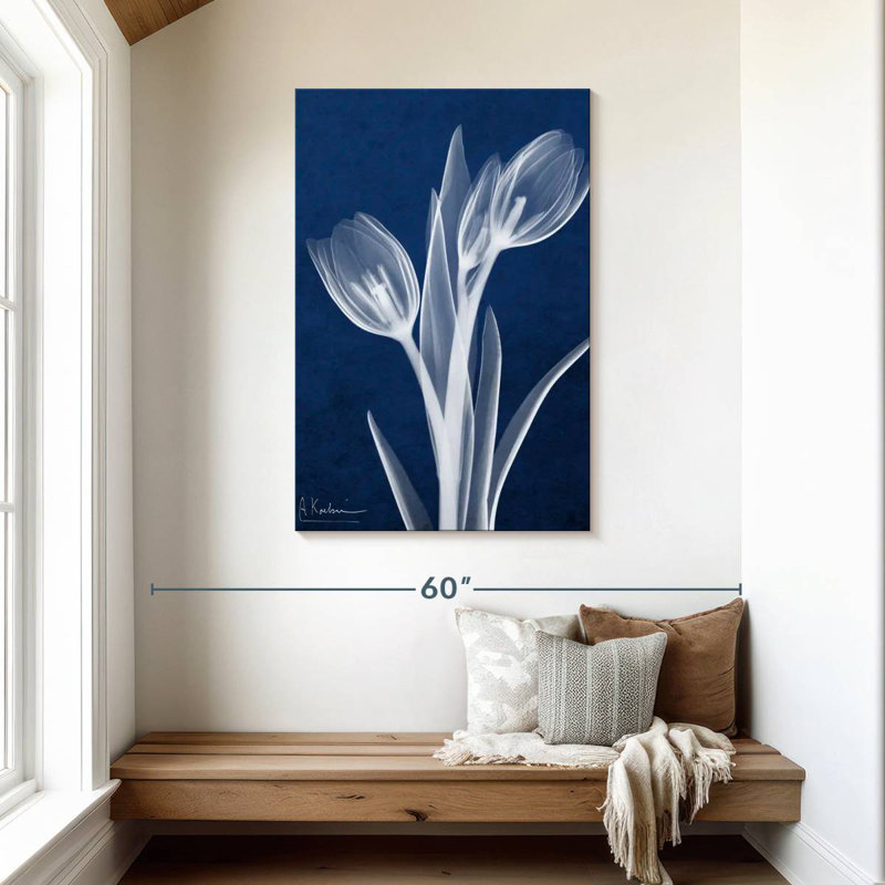 Harnek Indigo Tulips I, 45" H x 30" W