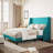 Bowdoin Modern Linen Upholstered Wingback Platform Bed with Wooden Slats-47614925-47617079