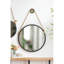 Miroir rond tendance avec cadre noir et sangle de corde, décor industriel contemporain pour salle de bain-1008904955