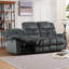 Ensemble de salon 2 pièces inclinable manuel en microfibre classique - Fauteuil inclinable et canapé-1586747461