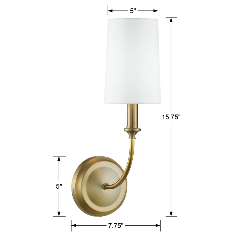 Sylvan 1 Light Wall Sconce, Vibrant Brass