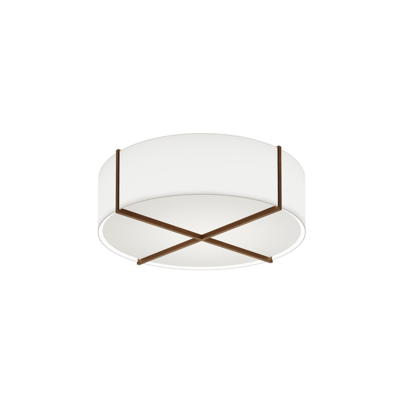 Plura 1 - Light LED Flush Mount, Dark Stained Walnut, Brushed Aluminum, 2700K