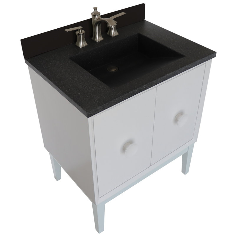 Ensemble de meuble-lavabo simple 31 po Crumley, Noir, Blanc