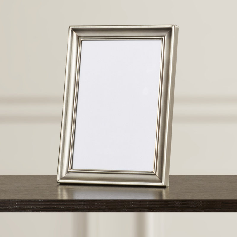 Pewter Metal Beveled Picture Frame, 5" x 7"