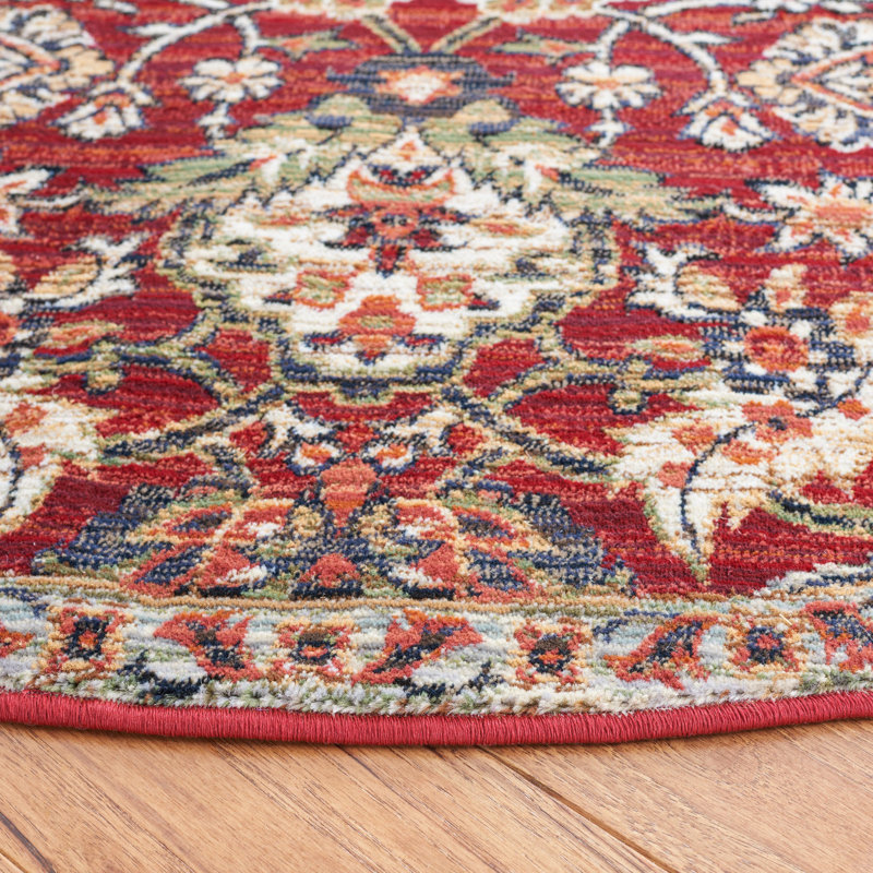 Tapis oriental rouge / ivoire Berndt, Rond 6 pi 7 po
