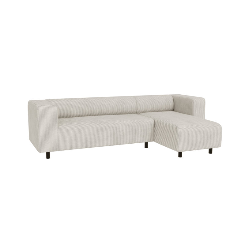 Sofie 4 Seater Corduroy Corner Sofa , Right Hand Facing, Beige