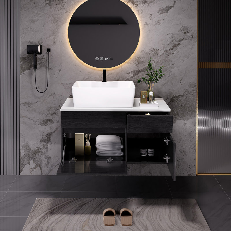 Floating Small Bathroom Vanity with Sink