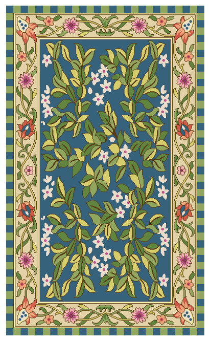Tapestry Floral Rug, Rectangle 3' x 5'