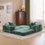 Canapé-lit convertible au sol avec coussin, support pour le dos et accoudoirs, canapé futon confortable pour le salon et la chambre à coucher, tissu chenille, vert foncé-23621352