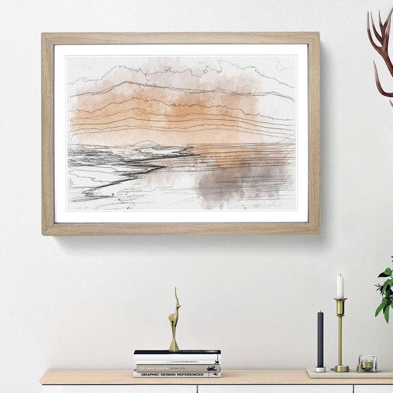 Golden Beach in Iceland - Picture Frame Graphic Art Print, Oak Framed, 45cm H x 63cm W x 2cm D