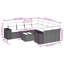  Ensemble de canapé de patio 9 pièces avec coussins en rotin de polyester noir