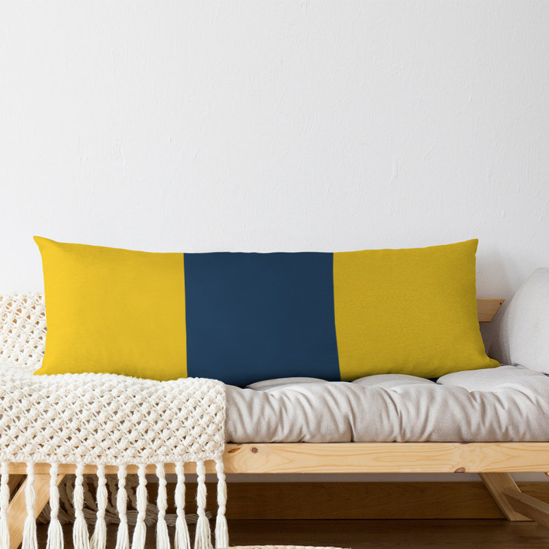 Oreiller de corps en polyester / polyester Arizona Football Stripes, Jaune / bleu / jaune, Adel 
