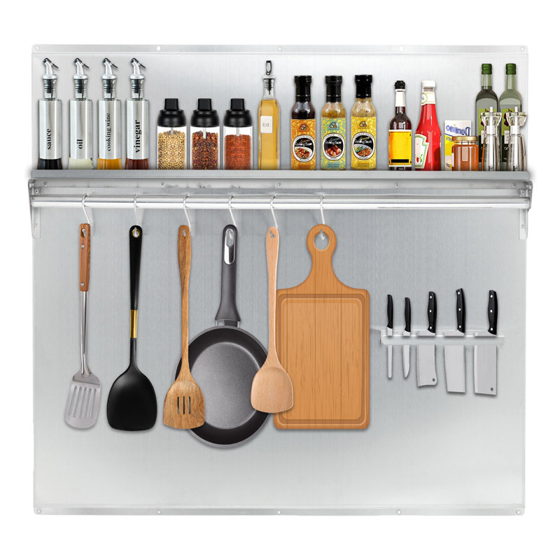 76cm W Stainless Steel Storage Rack, 76cm H x 61cm W x 1cm D