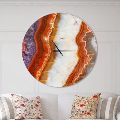 Rayures de pierre colorées - horloge murale moderne