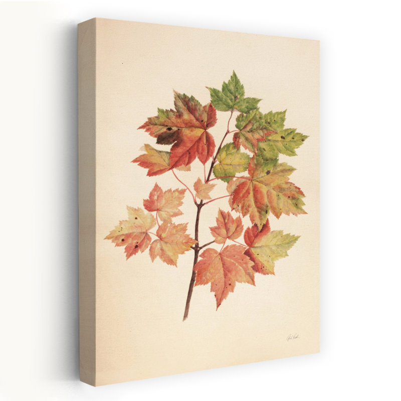 Feuilles d'automne II en sourdine - art éphémère brun d'automne contemporain, H 24 po x l 16 po