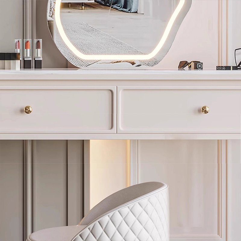 Makeup Vanity with Light mirror,4 drawers