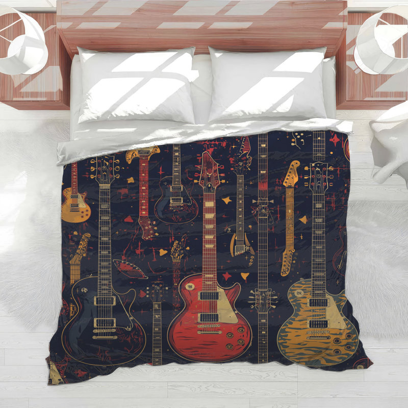 Electric Guitar Collage Comforter, Twin
