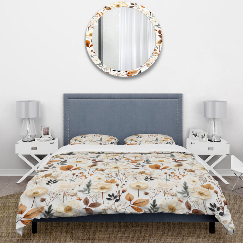 Earthy Serenity - Plants Duvet Cover Set, Housse de couette pour très grand lit et 2 très