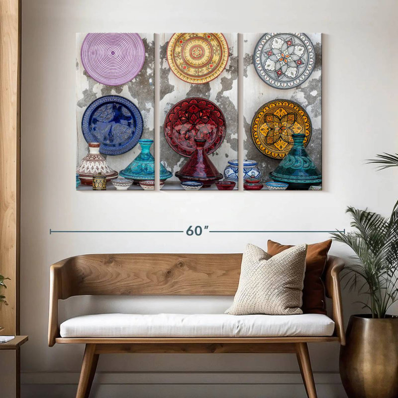 Assiettes marocaines décoratives Senne, H 32 po x l 50 po