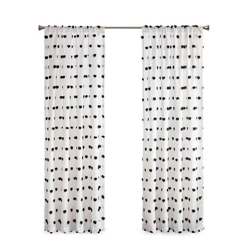 Pom Pom Embellished Window Curtain Panel - Light Filtering, 1 Pc Only