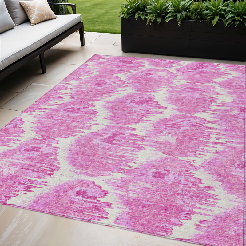 Tapis d'intérieur lavable abstrait mauve 5 pi x 8 pi