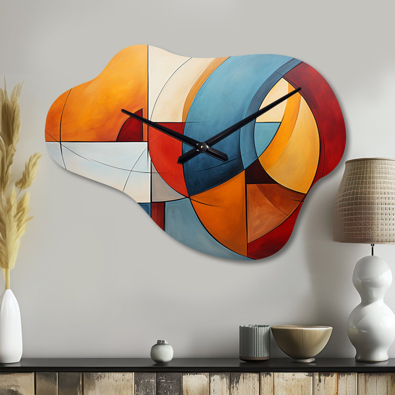 «Cubism Geometric Form I - Cloud Cubism», horloge murale, Petit
