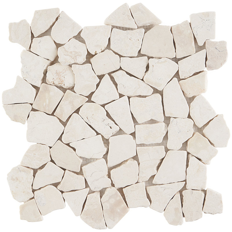 Pittoresque mosaïque de plancher et mur 11,81 po x 11,81 po, Blanc
