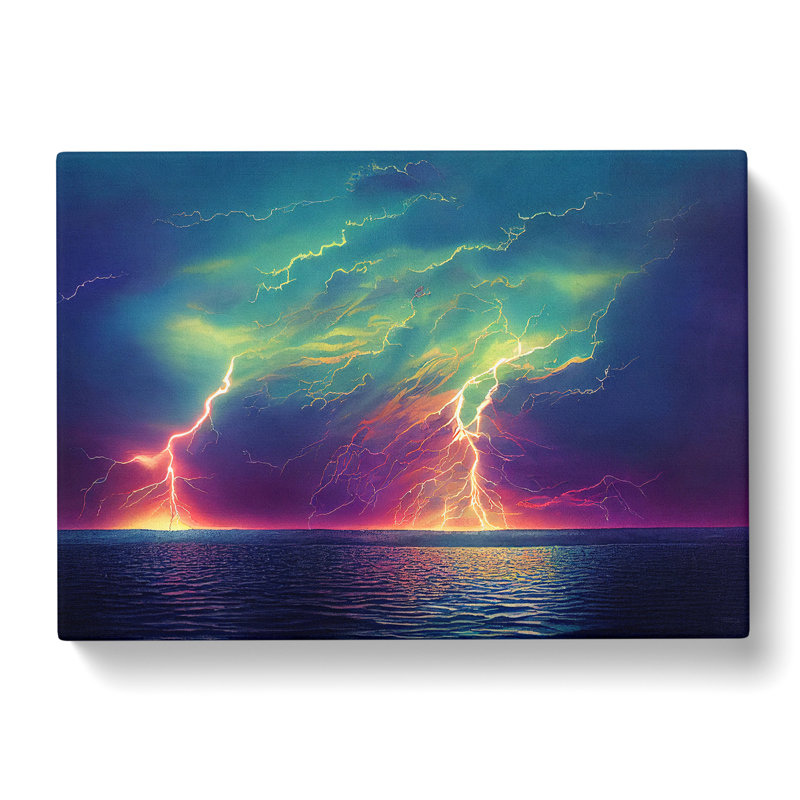 Lightning In Watercolour Vol.1 - Wrapped Canvas, 50cm H x 76cm W x 3cm D