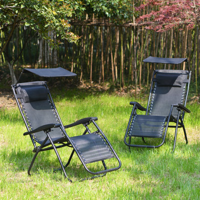 Thialvi 71 cm Long Sun Lounger with Cushions Patio Chaise Lounge