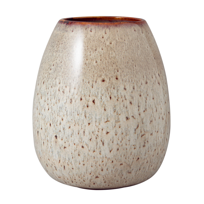 Lave Home Egg-Shaped vase, 5.5 x 5.5 x 7 in, Beige