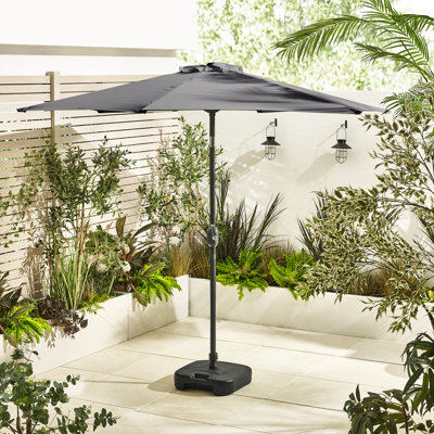 Celalettin 270 cm W X 270 cm D Hexagonal Cantilever Parasol with Crank Lift Counter Weights included