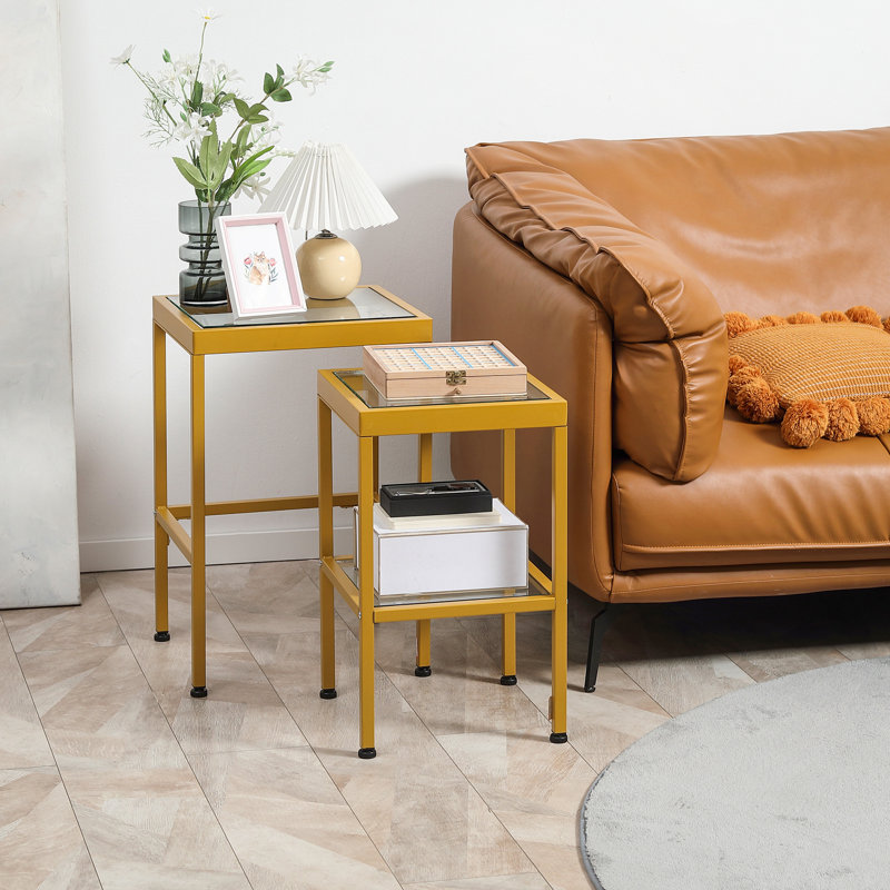Tables gigognes en verre Homcom