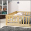 Lit plateforme au sol avec garde-corps et porte-805319143-811018461