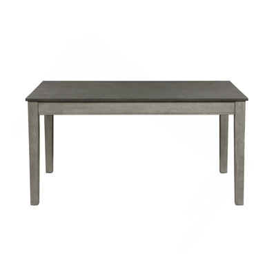 Table de salle à manger grise en métal brossé 1 pièce avec 2 tiroirs cachés