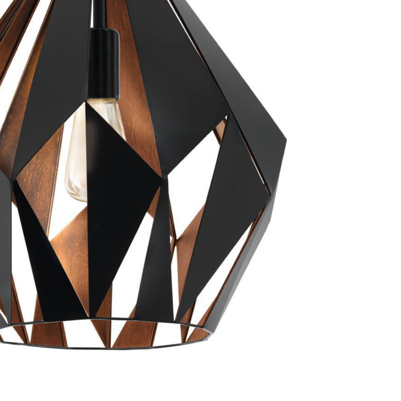 Esme 1 - Light Geometric Pendant, Black/Copper